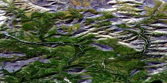 Scho Creek Satellite Map 116P16 at 1:50,000 scale - National Topographic System of Canada (NTS) - Orthophoto