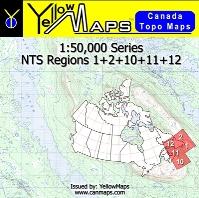 NTS Regions 1+2+10+11+12 - 1:50,000 Series - YellowMaps Canada Topo Maps