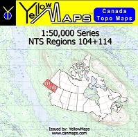 NTS Regions 104+114 - 1:50,000 Series - YellowMaps Canada Topo Maps