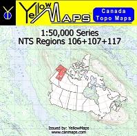NTS Regions 106+107+117 - 1:50,000 Series - YellowMaps Canada Topo Maps