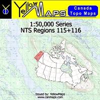 NTS Regions 115+116 - 1:50,000 Series - YellowMaps Canada Topo Maps