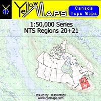NTS Regions 20+21 - 1:50,000 Series - YellowMaps Canada Topo Maps