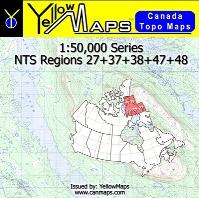 NTS Regions 27+37+38+47+48 - 1:50,000 Series - YellowMaps Canada Topo Maps