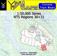 NTS Regions 30+31 - 1:50,000 Series - YellowMaps Canada Topo Maps