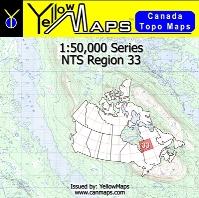NTS Region 33 - 1:50,000 Series - YellowMaps Canada Topo Maps