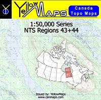 NTS Regions 43+44 - 1:50,000 Series - YellowMaps Canada Topo Maps