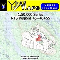 NTS Region 45+46+55 - 1:50,000 Series - YellowMaps Canada Topo Maps
