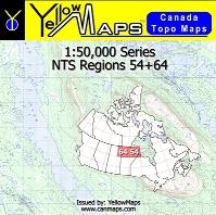 NTS Regions 54+64 - 1:50,000 Series - YellowMaps Canada Topo Maps