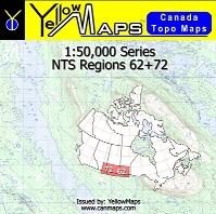 NTS Regions 62+72 - 1:50,000 Series - YellowMaps Canada Topo Maps