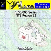 NTS Region 83 - 1:50,000 Series - YellowMaps Canada Topo Maps