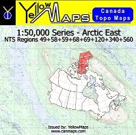 Arctic East: NTS Regions 49+58+59+68+69+120+340+560 - 1:50,000 Series - YellowMaps Canada Topo Maps