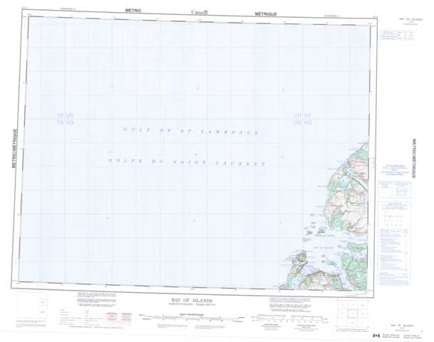 Purchase Bay Of Islands Topographic Map 012G at 1:250,000 scale