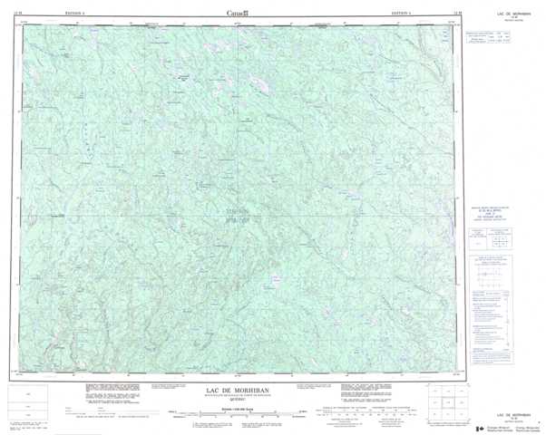Purchase Lac De Morhiban Topographic Map 012M at 1:250,000 scale