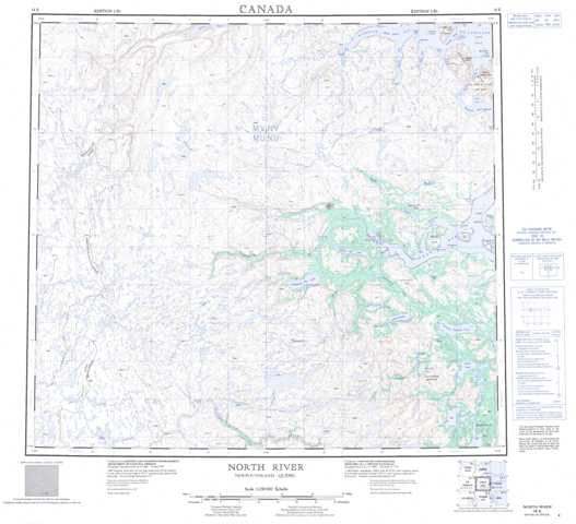 Purchase North River Topographic Map 014E at 1:250,000 scale