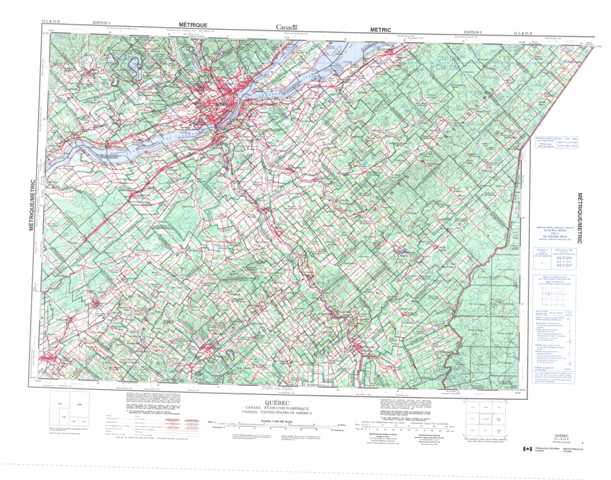 Purchase Quebec Topographic Map 021L at 1:250,000 scale