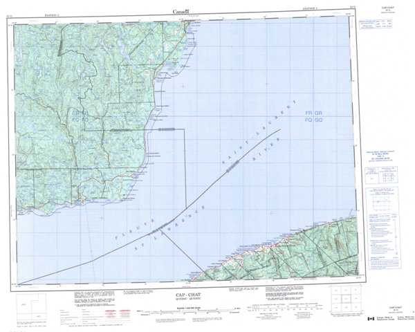 Purchase Cap-Chat Topographic Map 022G at 1:250,000 scale