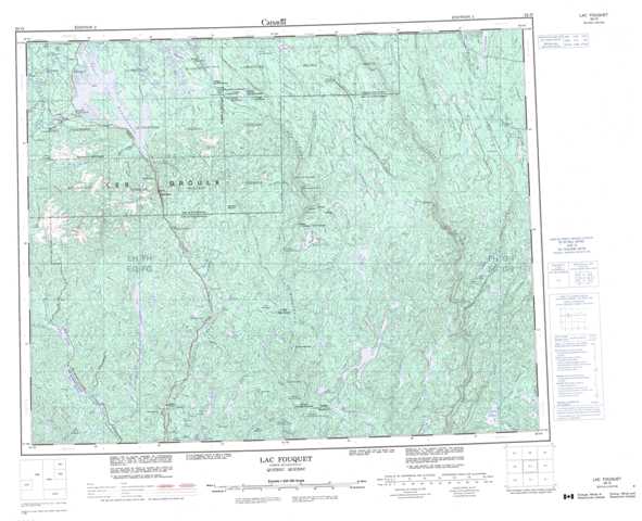 Purchase Lac Fouquet Topographic Map 022O at 1:250,000 scale