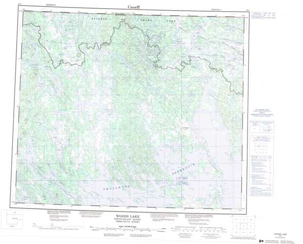Purchase Woods Lake Topographic Map 023I at 1:250,000 scale