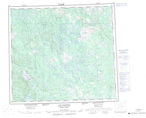 Purchase Lac Jeannin Topographic Map 024B at 1:250,000 scale