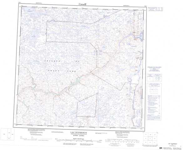 Purchase Lac Dufreboy Topographic Map 024L at 1:250,000 scale
