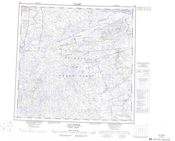 Purchase Lac Peters Topographic Map 024M at 1:250,000 scale