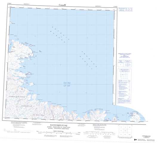 Purchase Kangiqsujuaq Topographic Map 025E at 1:250,000 scale