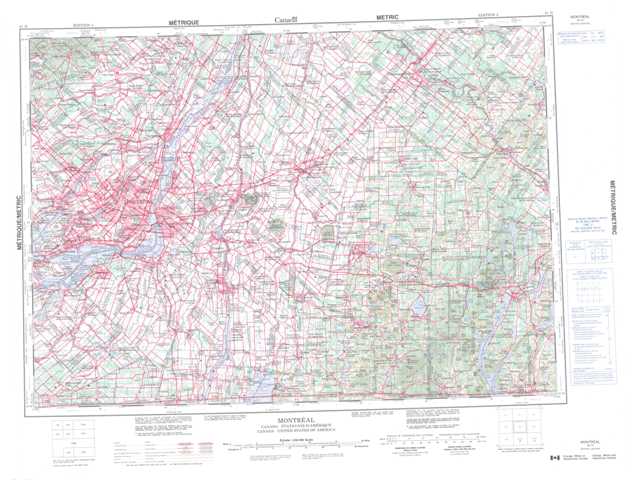 Purchase Montreal Topographic Map 031H at 1:250,000 scale