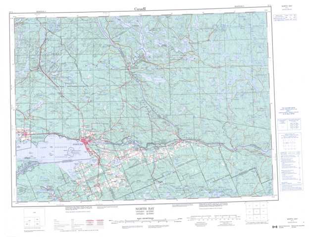 Purchase North Bay Topographic Map 031L at 1:250,000 scale
