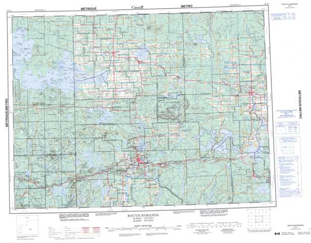 Purchase Rouyn-Noranda Topographic Map 032D at 1:250,000 scale
