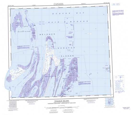 Purchase Tukarak Island Topographic Map 034D at 1:250,000 scale