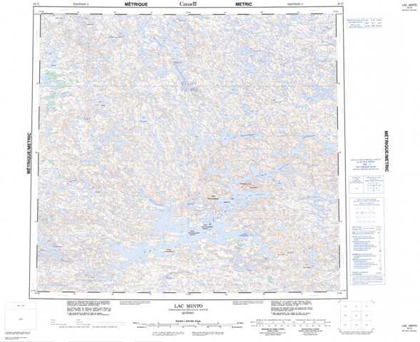 Purchase Lac Minto Topographic Map 034G at 1:250,000 scale