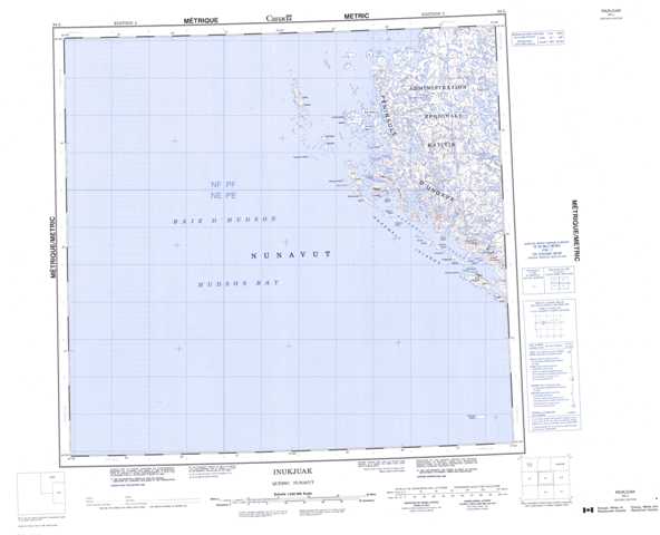 Purchase Inukjuak Topographic Map 034L at 1:250,000 scale