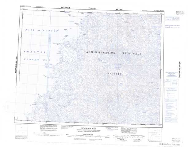 Purchase Kogaluk Bay Topographic Map 034N at 1:250,000 scale