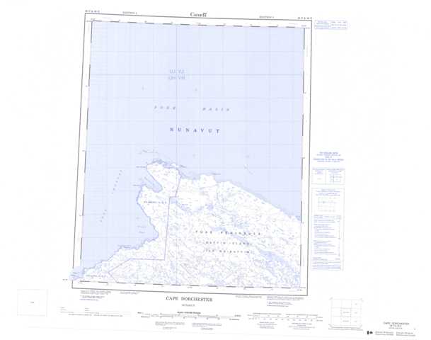Purchase Cape Dorchester Topographic Map 036F at 1:250,000 scale