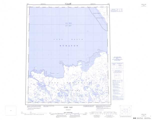 Purchase Cory Bay Topographic Map 036G at 1:250,000 scale