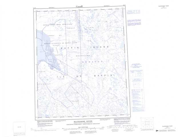 Purchase Bluegoose River Topographic Map 036H at 1:250,000 scale