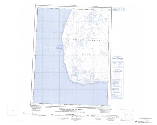 Purchase Prince Charles Island Topographic Map 036N at 1:250,000 scale