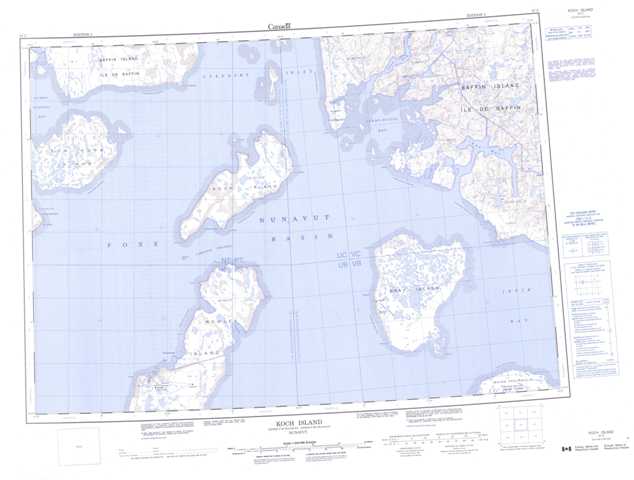 Purchase Koch Island Topographic Map 037C at 1:250,000 scale