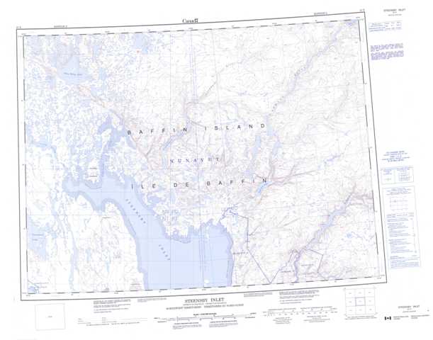 Purchase Steensby Inlet Topographic Map 037F at 1:250,000 scale