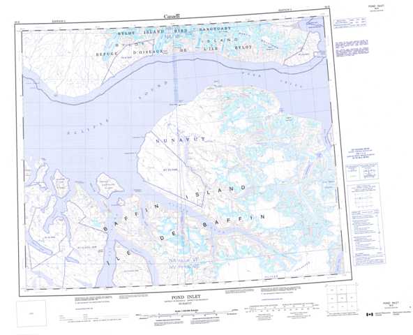 Purchase Pond Inlet Topographic Map 038B at 1:250,000 scale