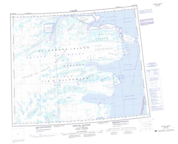 Purchase Ekblaw Glacier Topographic Map 039F at 1:250,000 scale