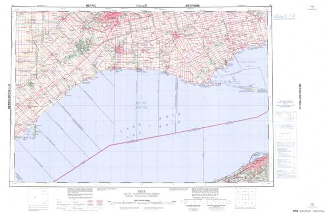 Purchase Erie Topographic Map 040I at 1:250,000 scale