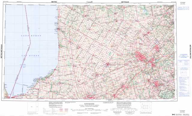 Purchase Kitchener Topographic Map 040P at 1:250,000 scale