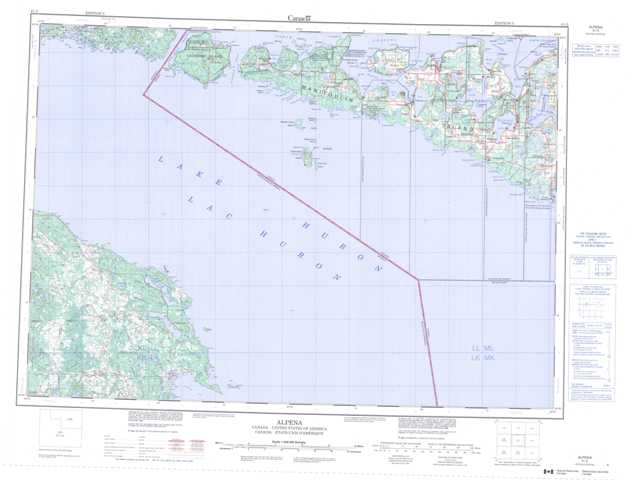 Purchase Alpena Topographic Map 041G at 1:250,000 scale