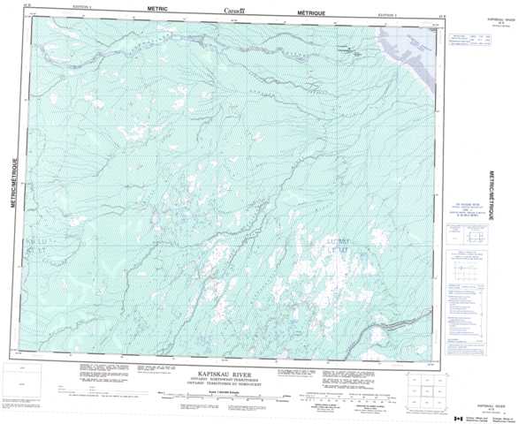 Purchase Kapiskau River Topographic Map 043B at 1:250,000 scale