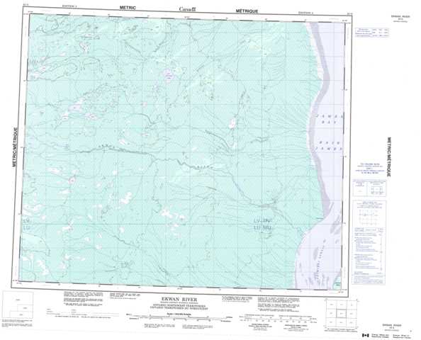 Purchase Ekwan River Topographic Map 043G at 1:250,000 scale