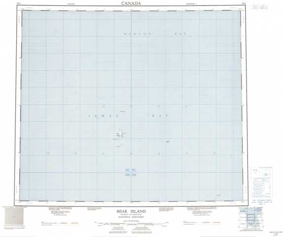 Purchase Bear Island Topographic Map 043I at 1:250,000 scale