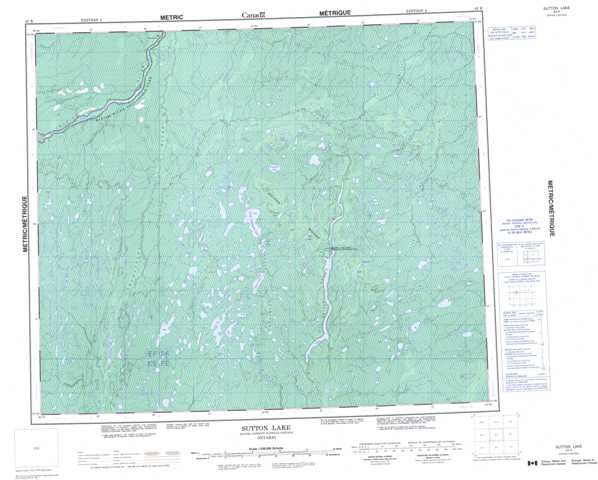 Purchase Sutton Lake Topographic Map 043K at 1:250,000 scale