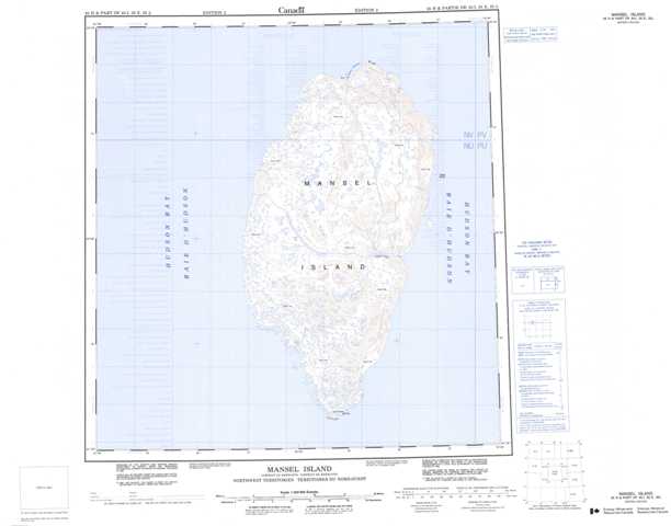 Purchase Mansel Island Topographic Map 045H at 1:250,000 scale