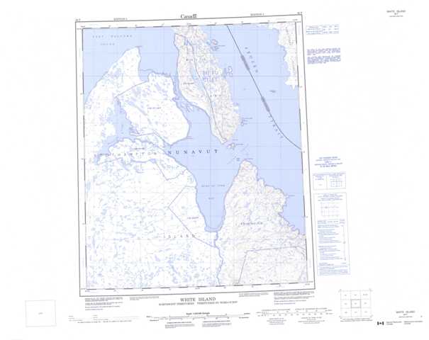 Purchase White Island Topographic Map 046F at 1:250,000 scale